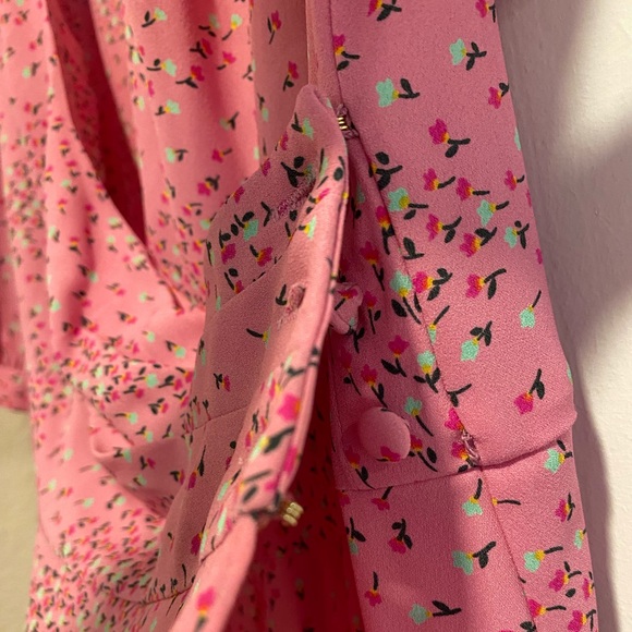 Kate Spade Pink Chilled Watermelon Buttoned Meadow Wrap Dress Size 10 NWT - Picture 13 of 16